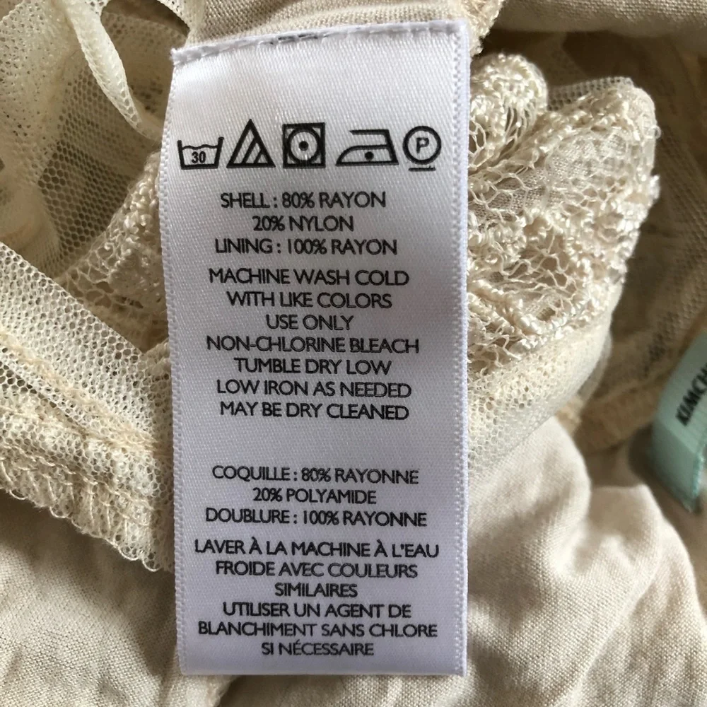 Kimchi Blue cream lace overlay with mesh neck Top size XS - Picture 6 of 8